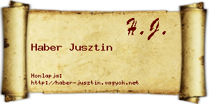 Haber Jusztin névjegykártya